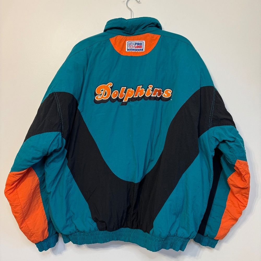 Vintage 1990s NFL Football Reebok Miami Dolphins Padded Jacket | Size XXL